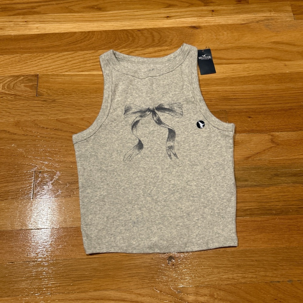 hollister grey bow tank top